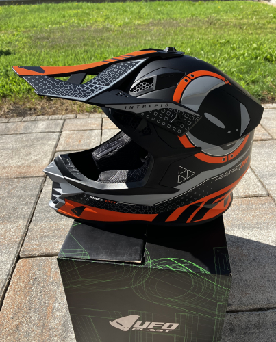 Preview: Helm Motocross UFO Erwachsene Schwarz-Orange